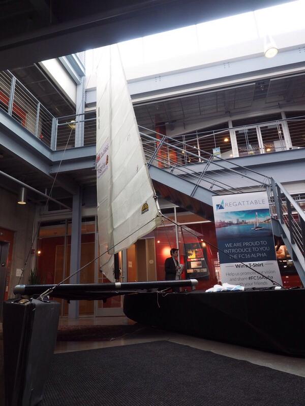 CenterStateCEO's tweet photo. #Regattable stepping up to the microphone next! #SLDemoDay - A sailboat that can pack up like luggage? @SyracuseSL http://t.co/yrrpbDMnsP