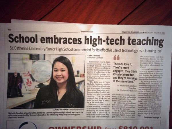 VKShao's tweet photo. Technologie et l'engagement. Un actualité dans "The Examiner" @eduf235 @eduf236 http://t.co/RJyXOEu5IM