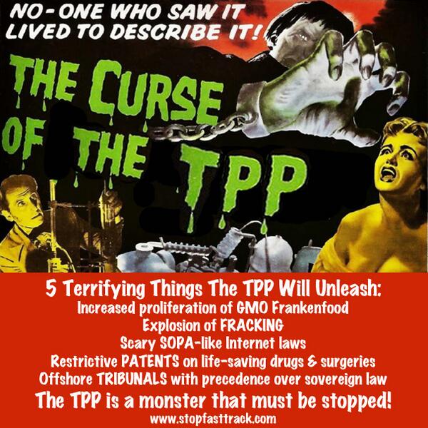 Greg_Palast's tweet image. The Curse of the #TPP: 5 Terrifying Things It Would Unleash