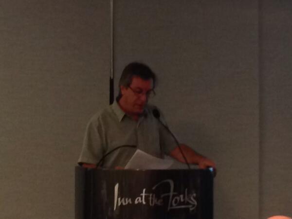 Ritchie Kendrick outlines Justice Griffin's decision for VERY interested W Cdn teacher assn staff at #weststaff14