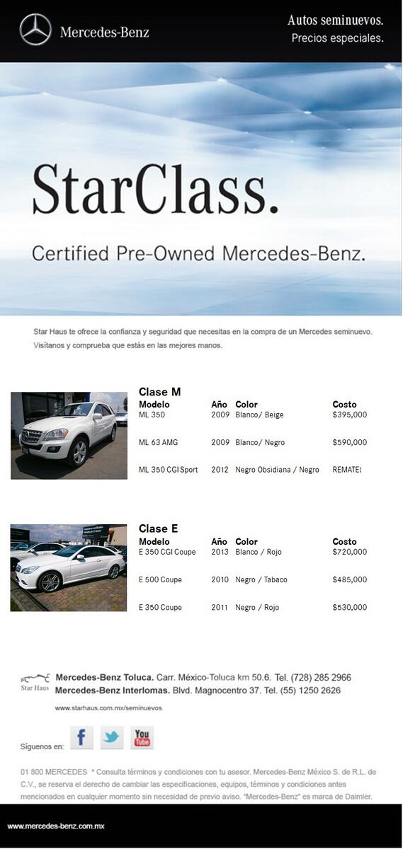 StarHausCPO's tweet photo. Precios especiales, para clientes especiales, solo en @MB_StarHaus @PeriodicoEcos1 informes al 017282852966 http://t.co/xaRsfnrFfE