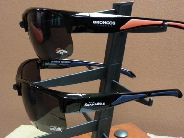 eyeshapes's tweet photo. Just arrived: #SuperBowl sunglasses.
#Broncos #Seahawks. Hurry...limited supply. http://t.co/ciQwSNvZzE