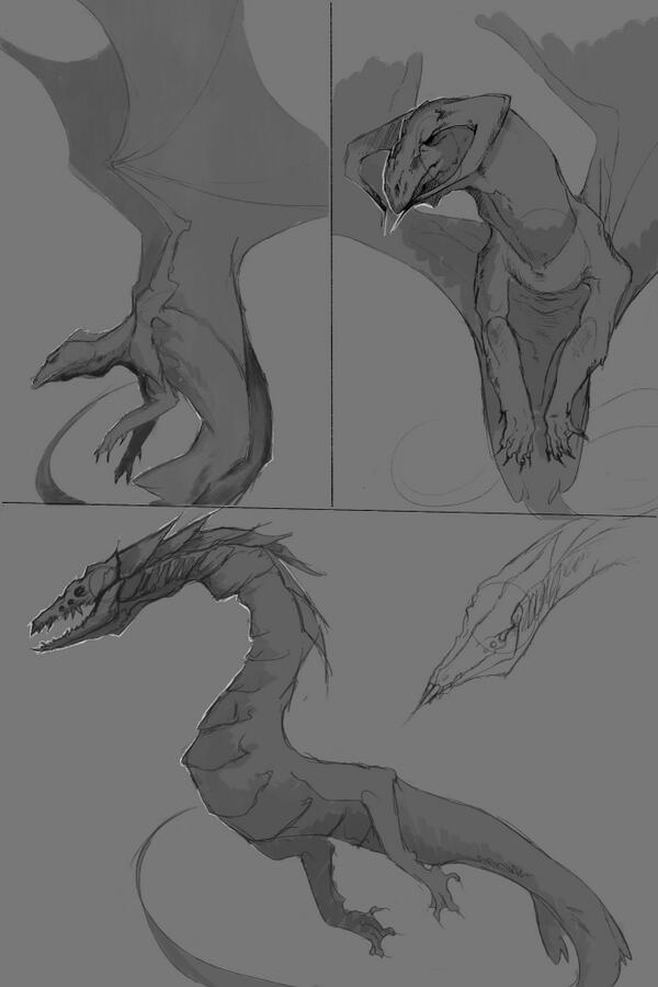 Vossity's tweet photo. dragon concepts for one demo reel idea. http://t.co/3OolKU2Two