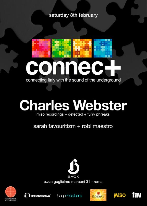 robilmaestro's tweet photo. 'Connecting Italy With The Sound Of The Underground' 
Connec+ Launch Party 
Sat 08th Feb :: Rome http://t.co/97x60frsyV