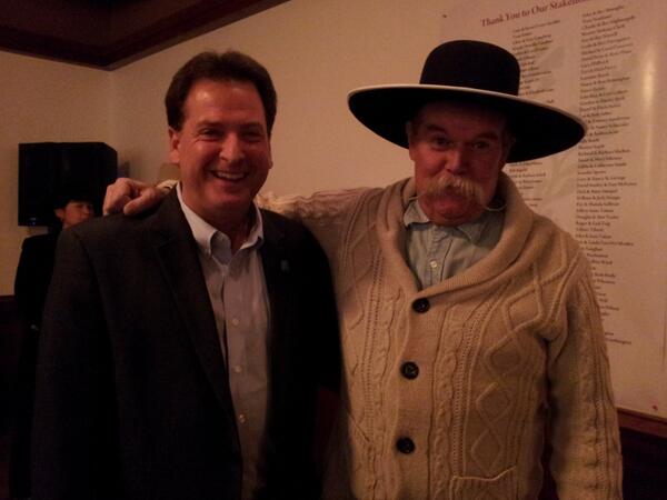 Magical evening @cowboypoetry. Lt. Gov and Waddie Mitchell help celebrate Nevada's 150th. Great start to the week!