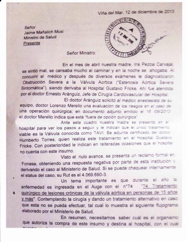 joseluisapablaz's tweet photo. @jmanalich ministro me puede ayudar con este tema de mi mamá, le agradeceré me pueda contestar http://t.co/HPE8zDvdtR