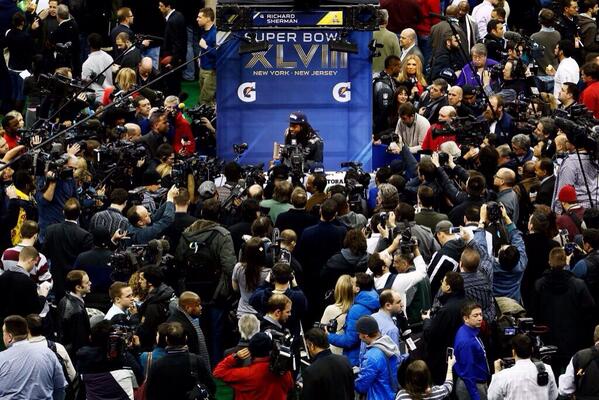 GadgetRoad's tweet photo. I think @RSherman_25 may have more cameras on him tonight, than Obama will have tonight. #Seattle #stateoftheunion http://t.co/ubezhRi3K8