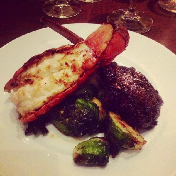 ScriptedCollect's tweet image. Oak-Grilled Lobster Tail + New Zealand Venison Chop. I'm outdone. #seasons52