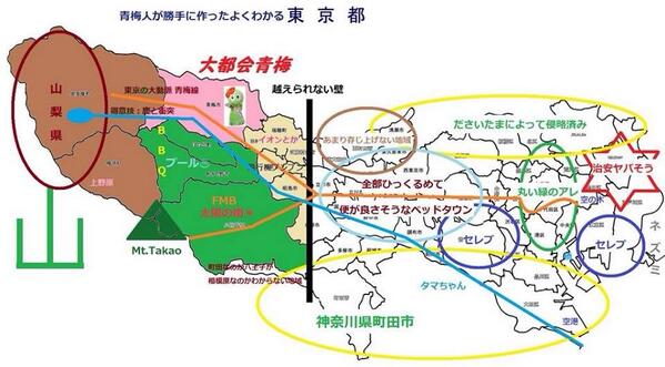 Natsu おもしろすぎる 青梅人が勝手に作ったよくわかる東京の地図 笑 Http T Co Cyop1odzoq Twitter