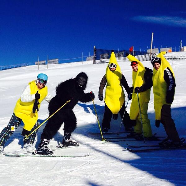 cleclair8's tweet image. Was in banff boarding wearing banana suits. Proudest moment was having a group of guys yell #FeedTheDada @dadalife
