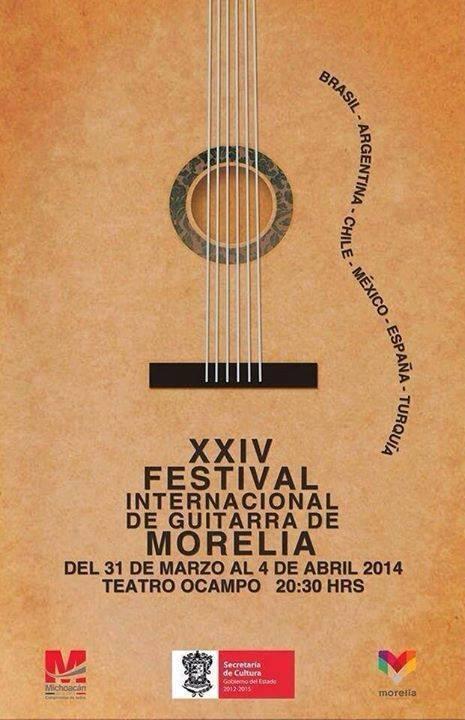 visitmorelia's tweet photo. From March 14 to April 4 will be realized the XXIV International Guitar Festival of Morelia, at Ocampo theater. http://t.co/ShiNe1IE2x