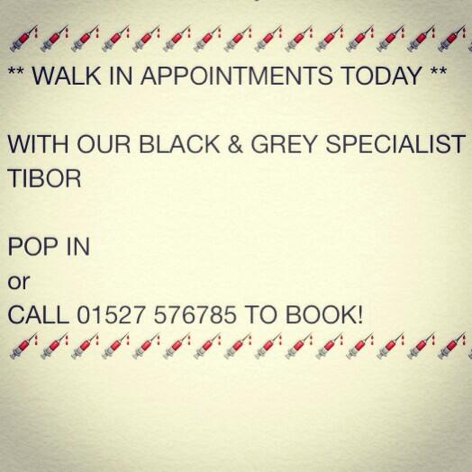 CutThroatClub's tweet photo. 💉💉 WALK IN APPOINTMENTS AVAILABLE TODAY💉💉 http://t.co/m8JydCJB1T
