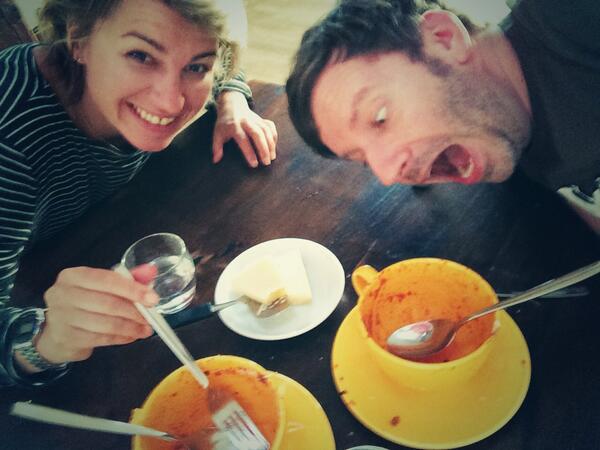 Mittach bei <a href="/frheinrich/">sabine heinrich</a>. Sabine ist wieder da, dafür sind die Spaghetti Bollo jetzt weg. #Mahlzeit