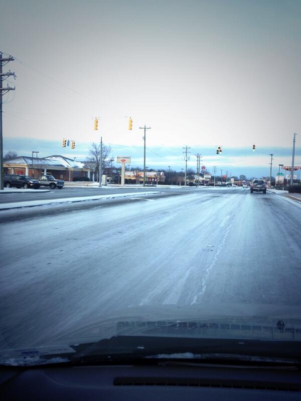 mallywhitley's tweet photo. #WoodruffRoad at 8am today. Glad to see my tax dollars at work with all this salt on the road. #iceicebaby http://t.co/wmIAYCu5an