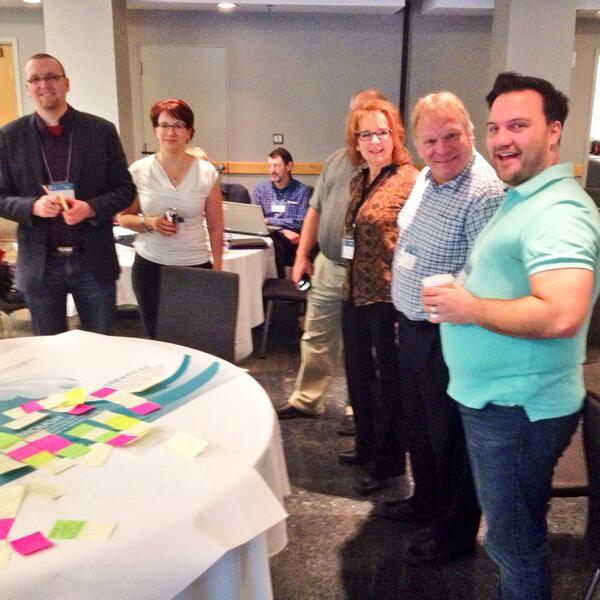 Staff from @albertateachers pose during wave exercise at #weststaff14