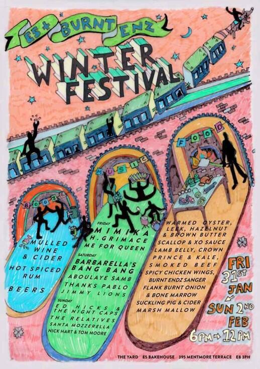 LondonPopups's tweet image. This Fri - Sun @BurntEnz are at @e5bakehouse (in #E8) for the Winter Festival inc Music &amp;amp; Food goo.gl/Is0UDX