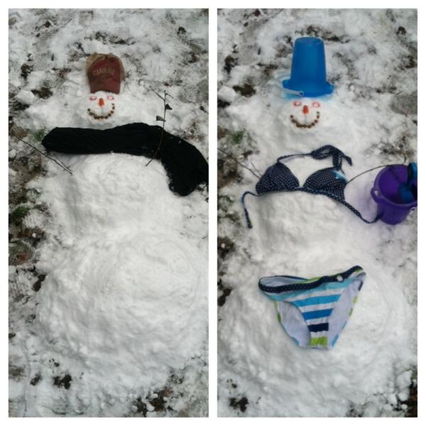 Had to make them on the ground! So much fun!! cocky and beach time snow Barbie! Yay snow @DawndyWISTV