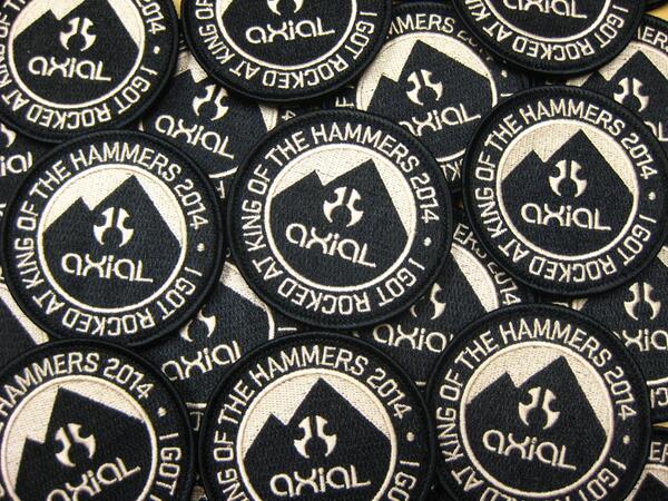 Axialrc's tweet image. Axial @KingoftheHammer 2014 Commemorative patch available now!  tinyurl.com/n7vjawz #moralpatch #patches