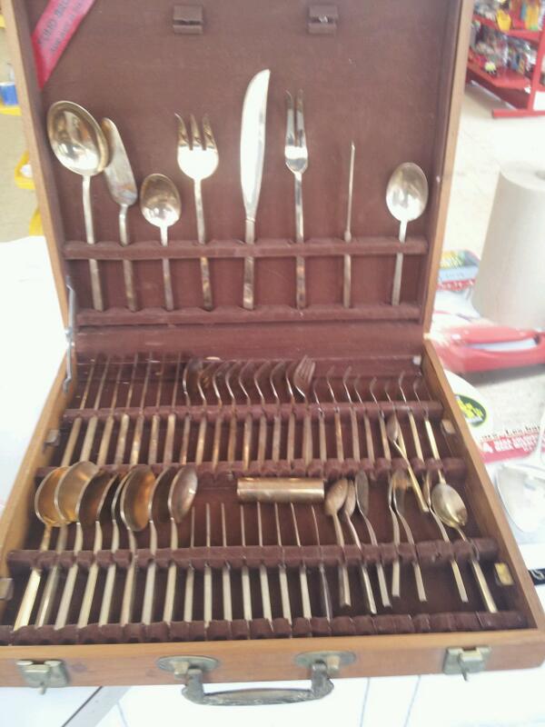 Wow! Vintage bronze dinnerware set made in Thailand - for sale today only 49.99!