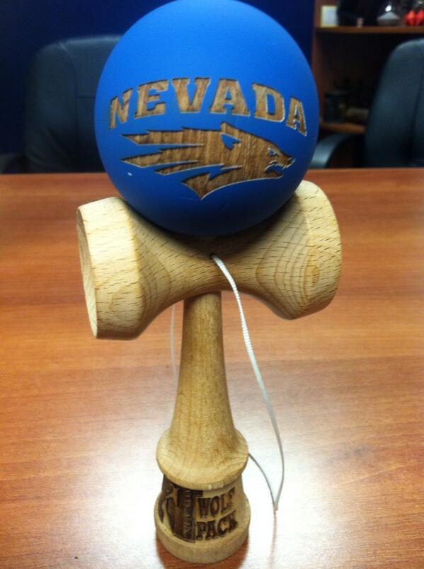 NickRolovich's tweet photo. Yep, that's right. Wolf Pack engraved kendama from the islands. #1ofakind #basecup! http://t.co/rstQy6vdbk