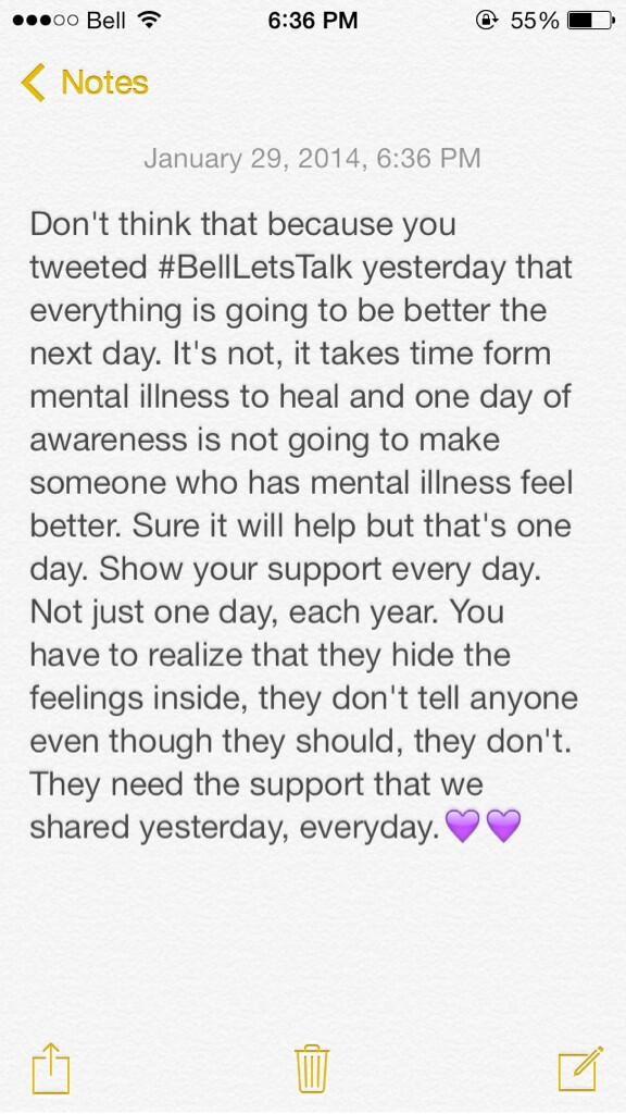 sophieegirard's tweet photo. #BellLetsTalkEveryday  💜 http://t.co/1rPjbsBryN