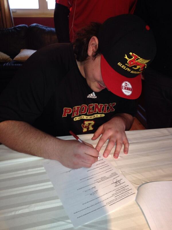 DarrenStevenson's tweet photo. Very exciting day for @PickettFence79 and his family. Pickett is heading to Guelph to join @GryphonFootball #OUA http://t.co/7HcOX6rhOU