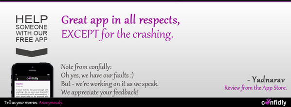 confidly's tweet photo. Join us &amp; tell us your worries. Anonymously! ✓ GOOGLE PLAY > http://t.co/96ti4ijmxi ✓ APP... http://t.co/2v8pYKOH6U http://t.co/WzTQplH77Z