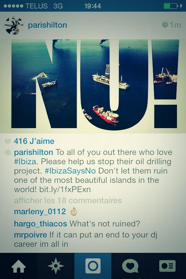 inc0gnico's tweet image. Well Paris Hilton is out there to save Ibiza from being destroyed by oil platforms. That last comment tho haha #nodj