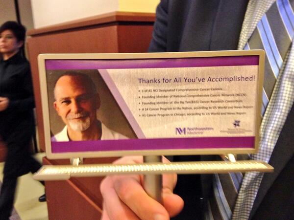 LurieCancer's tweet photo. Dr. Steve Rosen received gratitude from colleagues, patients &amp; friend-&amp; his own billboard-at farewell reception http://t.co/oHbQx4fC96