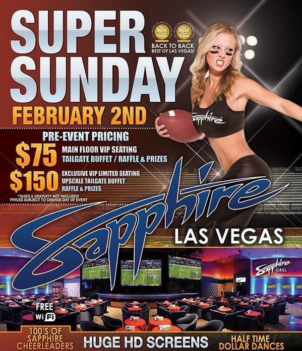 PartyAtSapphire's tweet photo. #Denver or #Seattle? Watch #SuperSunday here! Call 702.277.6857 for early tix 2 our #SuperBowl party! http://t.co/qVDIVmiSAW