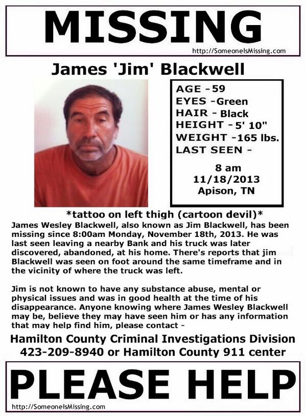 helpfindthemiss's tweet photo. #TENNESSEE #missing adult male since 11/18/13 #tennesseemissing #apison #missingperson #missingalert #haveyouseenme http://t.co/KA4NFpEdVg