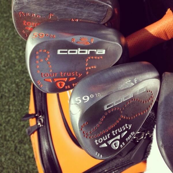 RickieFowler's tweet photo. 2 fresh @cobragolf 59°'s...I'll be rocking the 59-06 this week...love the Dirty Stache on the 59-10👨 #TourTrusty http://t.co/exrhmVEPGn