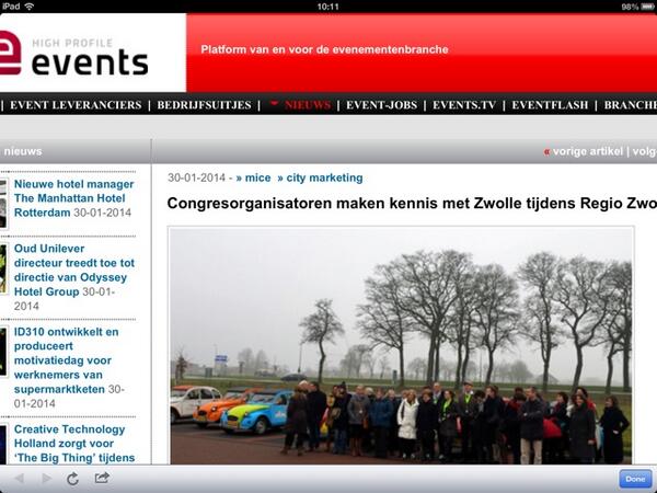 Zwolle: Congresorganisatoren maken kennis met #Zwolle: Regio Zwolle Tour dlvr.it/4plrVS via <a href="/RegioZwolleCong/">Regio Zwolle Congres</a>
