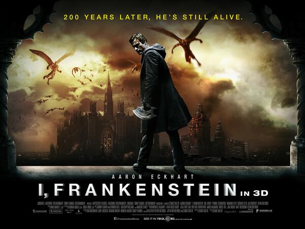 ODEONCinemas's tweet photo. RT &amp; Follow for your chance to win 1 of 5 'I, Frankenstein' posters signed by Aaron Eckhart. In cinemas now! http://t.co/eRAHE9Tnfb