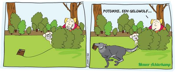 Portemonneetje trekken met Meneer Achterkamp <a href="/achterkampstrip/">Meneer Achterkamp</a> 
Retweet &amp; Volg! Dank u!
#striphumor #cartoon #strip