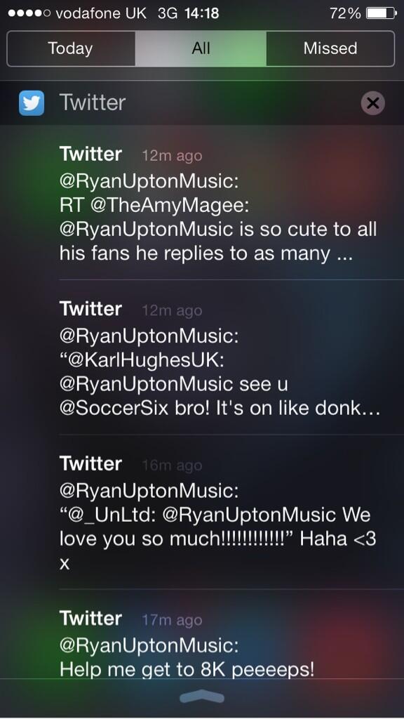 josephmorrisxx's tweet image. Thanks Ry pal👍 #toomanynotifications @RyanUptonMusic