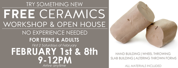 ChehalemCenter's tweet image. FREE Ceramics Workshop &amp;amp; Open House this Saturday 9-12pm! #wheelthrowing #handbuilding #slabbuilding --Give it a try!