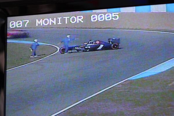 Incidente Sutil Sauber test Jerez