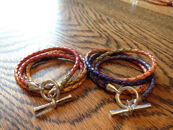 These are our quadruple leather bracelets in boho chic colours - only £20 each