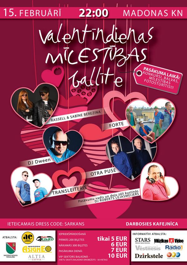 JanisForte's tweet photo. RT un laimē ielūgumu 2 personām uz Valentīndienas Mīlestības ballīti 15.februārī Madonas KN.Pirmā izloze 3.februārī! http://t.co/O3NbkgrD6O