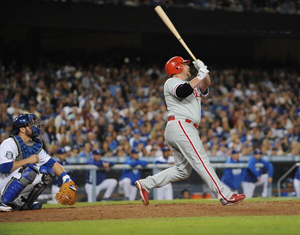 Phillies's tweet photo. .@mstairs12 hits his #moonshot during game 4 of the 2008 NLCS. Hear he might be at Wing Bowl tomorrow? #tbt http://t.co/DqLmMc2DXE