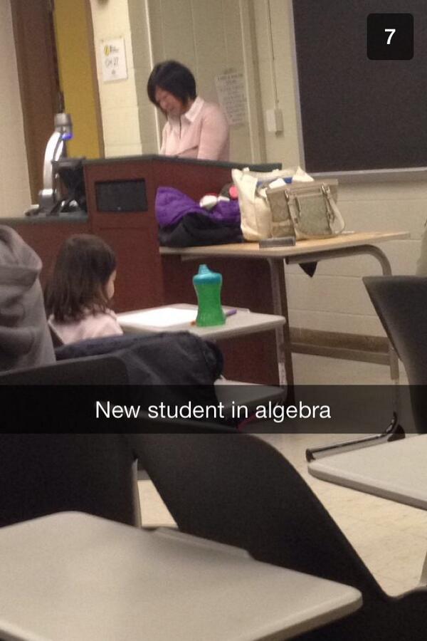 unccsnaps's tweet photo. Her GPA is older than she is #UNCCsnaps http://t.co/h9pNJ9ldqm