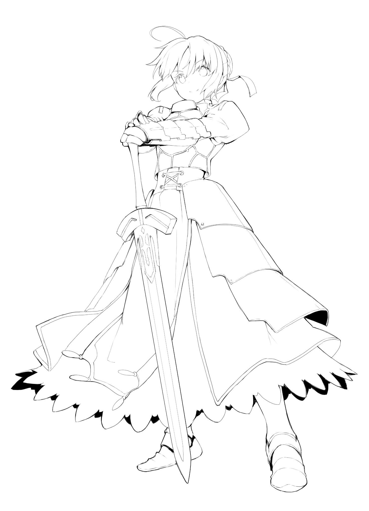 しらび さっき配信で描いていたセイバー 塗り絵にでもどうぞ Http T Co Hinsywc01b しらび さっき配信で描いていたセイバー 塗り絵にでもどうぞ Http T Co Hinsywc01b