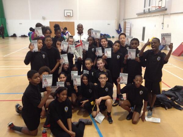 BPS_PE's tweet photo. BPS athletes meeting Conrad Williams http://t.co/tXzyMBX4aQ