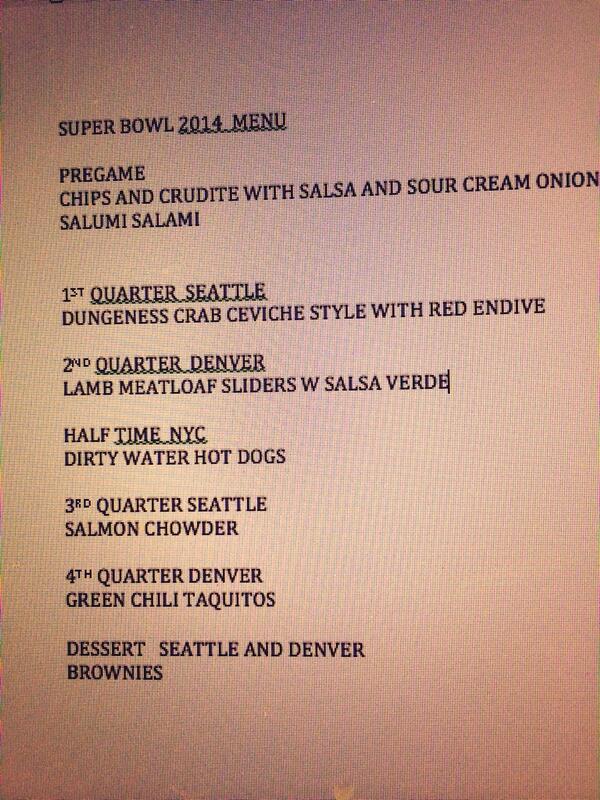 Here's my Super Bowl menu!!!wheeeeeeee!