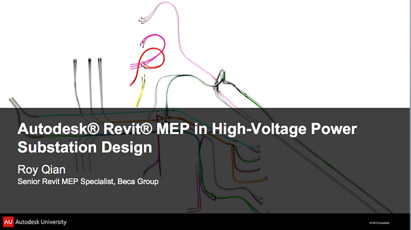 autodesku's tweet photo. Throwback Thursday: Revit MEP for High-Voltage Substation Design   with Roy Qian #AU2012 http://t.co/yhiWoiMWj3 http://t.co/6SizfTLgwk