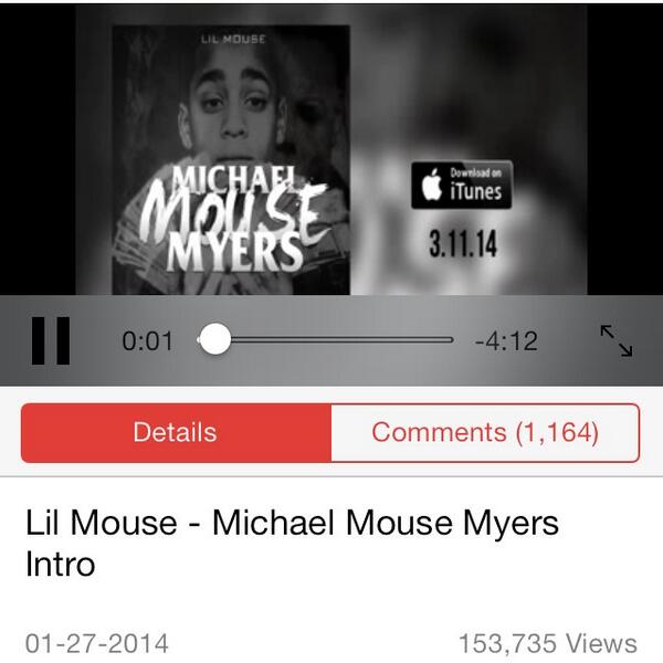 MouseMyers's tweet photo. Go Watch My #Intro Tew My Album #3M 3/11/14 http://t.co/u80gcZxmhE