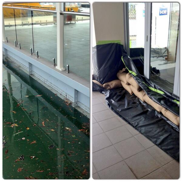 GreenhalghSarah's tweet photo. #Townsville Yacht Club - King tide 8 inches short of yesterday's. Will be open for lunch #eyewitnessnews #TCDylan http://t.co/2anJPyNJyX