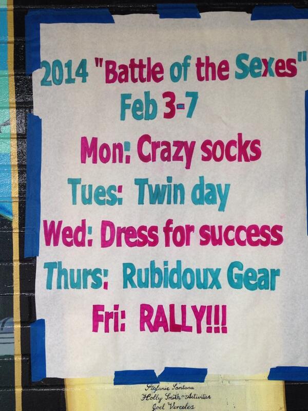 Battle of the Sexes spirit week is just around the corner!