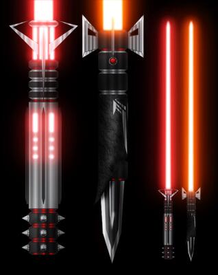 MuzAshen's tweet photo. MOAR #dbjedi image bomb!  Justicar Taigikori's Custom lightsabers.  Sharp and shiny. http://t.co/Qk67afVsIZ